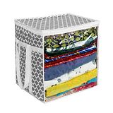 PrettyKrafts XL Saree Cover,sari organizer with handles & transparent front,SIngle, Qtr Gray