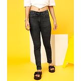 Tales & Stories Skinny Fit Solid Jeans - Black