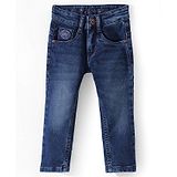 Ruff Denim Woven Full Length Washed Jeans - Blue