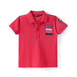 Ruff Half Sleeves Polo T-Shirt with Patch - Red