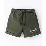 Ruff Cotton Woven Solid Shorts - Olive