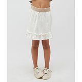 One Friday Pure Cotton Solid Skirt - Off White