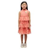 One Friday Sleeveless Star Foil Printed Dress - Peach