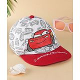 Babyhug Disney Summer Cap With Cars Graphics - White & Red