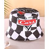 Babyhug Disney Summer Cap With Cars Graphics - White & Black