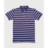 GINI & JONY Cotton Knit Half Sleeves Striped T Shirt - Blue