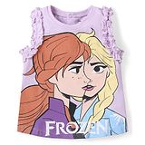 Babyhug Disney Cotton Knit Sleeveless Top with Frill Detailing & Disney Princess Graphics - Purple