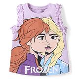 Babyhug Disney Cotton Knit Sleeveless Top with Frill Detailing & Disney Princess Graphics - Purple