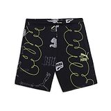 PUMA Cotton Abstract Printed CLASSICS BRAND LOVE Youth Shorts -  Black