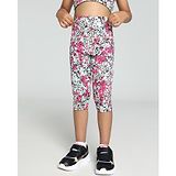 PUMA Floral Printed TRAIN FAVORITE Youth Training Tights -  Black & Garnet Rose