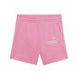 PUMA Cotton Brand Name Logo Printed Shorts - Fast Pink