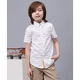 One Friday Half Sleeves Stripped Shirt - Off White