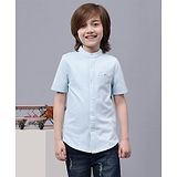 One Friday Half Sleeves Solid Shirt - Blue