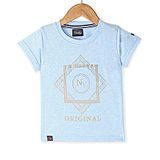 Noddy Lycra Half Sleeves Original Text Printed Tee - Light Blue