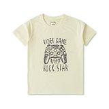 Luke and Lilly Half Sleeves Video Games Placement Printed Tee - Off White