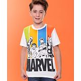 Pine Kids Marvel Cotton Knit Half Sleeves T-Shirt with Front & Back Avengers - Multicolour