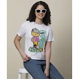 Kidsville Garfield Featuring Half Sleeves Character Printed Tee - White