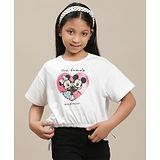 Kidsville Mickey & Friends Featuring Half Sleeves Character Printed Top - Off White