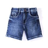 Ruff Woven Denim Washed Shorts - Blue