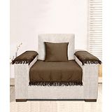 Saral Home Chevron Sofa Cover Set (1 Seat Cover, 1 Cushion Cover, 2 Arm Covers)