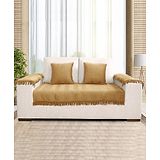 Saral Home Chevron Sofa Cover Set (1 Seat Cover, 2 Cushion Covers, 2 Arm Covers)