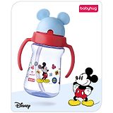 Babyhug Disney Flip Top Open Sipper with Mickey Mouse Print & Twin Handle Red- 180 ml