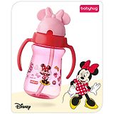 Babyhug Disney Flip Top Open Sipper with Minnie Mouse Print & Twin Handle Red- 180 ml