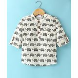 Ridokidz Full Sleeves Turtle Printed Kurta - Off White