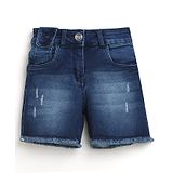 Tiny Girl Mild Distressed Washed Denim Shorts - Blue