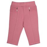 Tiny Girl Pleats Detailed Solid Capri Jeggings - Onion Pink