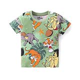 Babyhug Disney Cotton Knit Half Sleeves T-Shirt With Jungle Book Graphics - Green