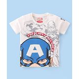 Babyhug Marvel Cotton Knit Oversized Half Sleeve T-Shirt With  Avengers Graphics - White