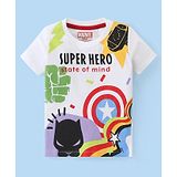 Babyhug Marvel Cotton Knit Half Sleeves T-Shirt with Avengers Graphics - Multicolour