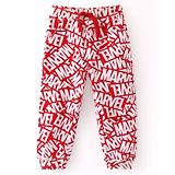 Babyhug Marvel Cotton Knit Full Length Lounge Pant with Marvel Print - Red