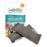 Moso Natural A Scent Free Odor Eliminator for Shoes, Gym Bags and Sports Gear Air Purifying Bag and Deodorizer 75g x 2 - Charcoal