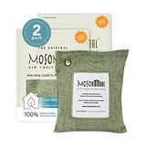 Moso Natural Odor Eliminator Chemical Free Unscented Premium Moso Bamboo Charcoal Air Purifying Bag 200g Pack of 2 - Green