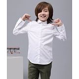 One Friday Full Sleeves Cotton Solid  Shirt  - White