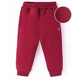 Little Kangaroos Cotton Knit Full Length Lounge Pant Solid - Red