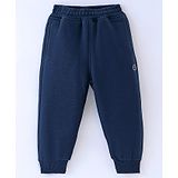 Little Kangaroos Cotton Knit Full Length Lounge Pant Solid - Navy Blue