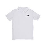 Adidas Kids Knit Half Sleeves Polo T-Shirt with Brand Logo & Text Print - White