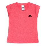 Adidas Kids Knitted Half Sleeves T-Shirt Logo Print - Pink