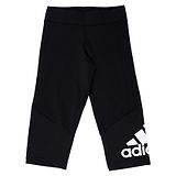 Adidas Kids Knit Full Length Tights with Brand Logo Print - Black