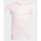 Adidas Kids Knitted Half Sleeves T-Shirt Logo Print - Light Pink