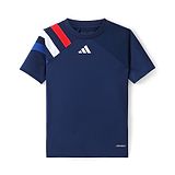 Adidas Kids Knit Raglan Half Sleeves T-Shirt With Logo Print -Navy Blue