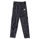 Adidas Kids Knit Full Length Printed Tights with Brand Logo Print - Grey