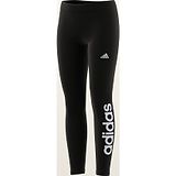 Adidas Kids Cotton Knit Full Length Leggings with Logo Print- Black