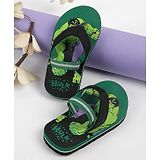 Kidsville Marvel Avengers Featuring Hulk Detailed Flip Flops - Green