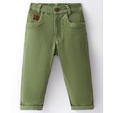 Little Kangaroos Little Kangaroo Cotton Full Length Trouser Solid Colour - Green