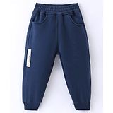 Little Kangaroos Full Length Lounge Pant with Text Print - Navy Blue