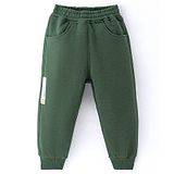 Little Kangaroos Full Length Lounge Pant with Text Print - Olive Green